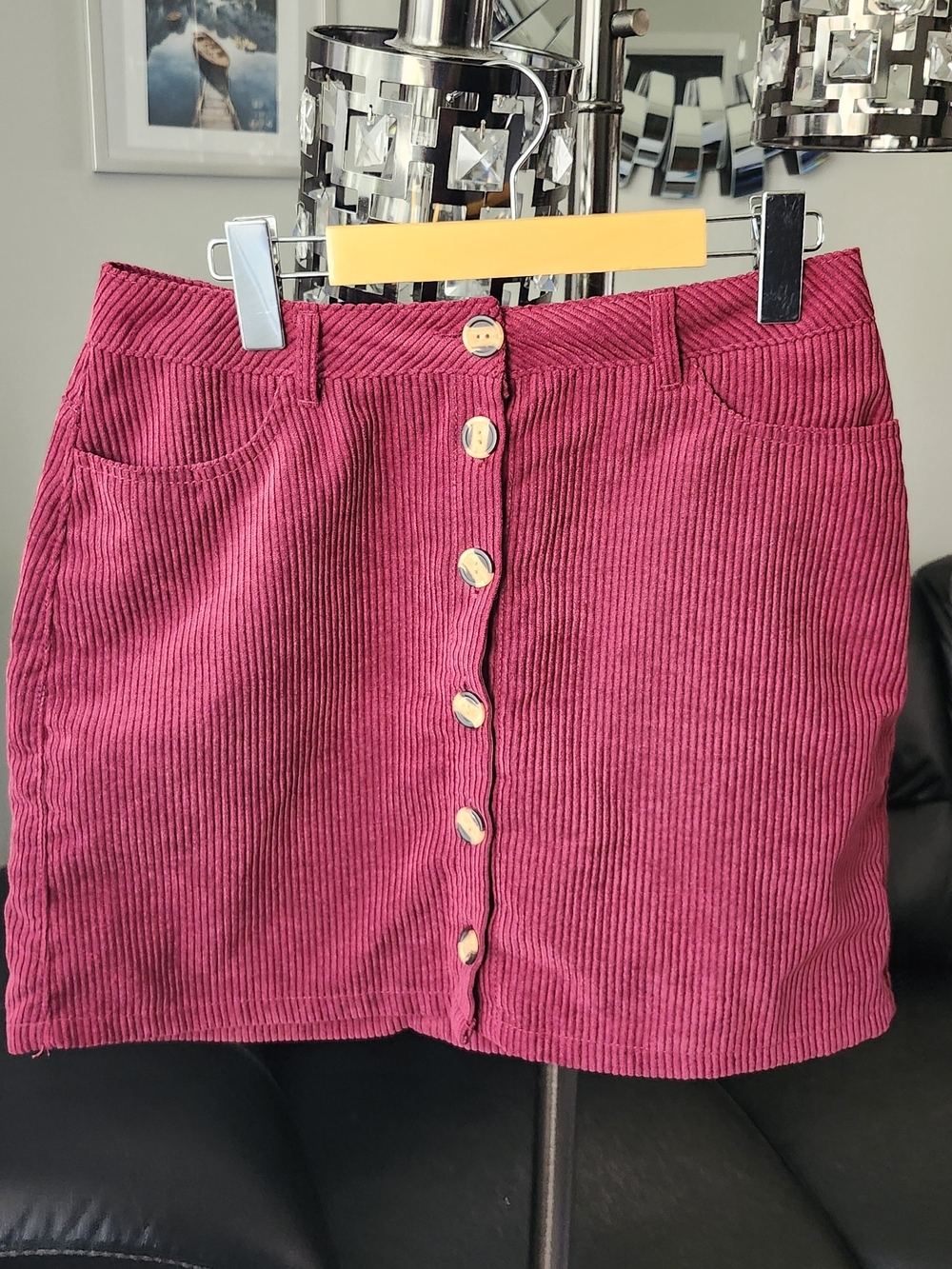 Urban Heritage Maroon Corduroy Mini Skirt